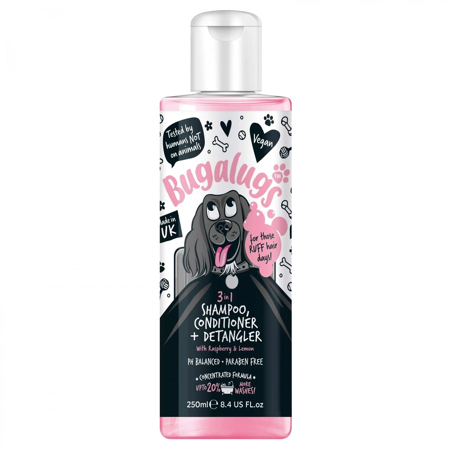 BUGALUGS 3 in 1 Shampoo with Raspberry & Lemon 250ml