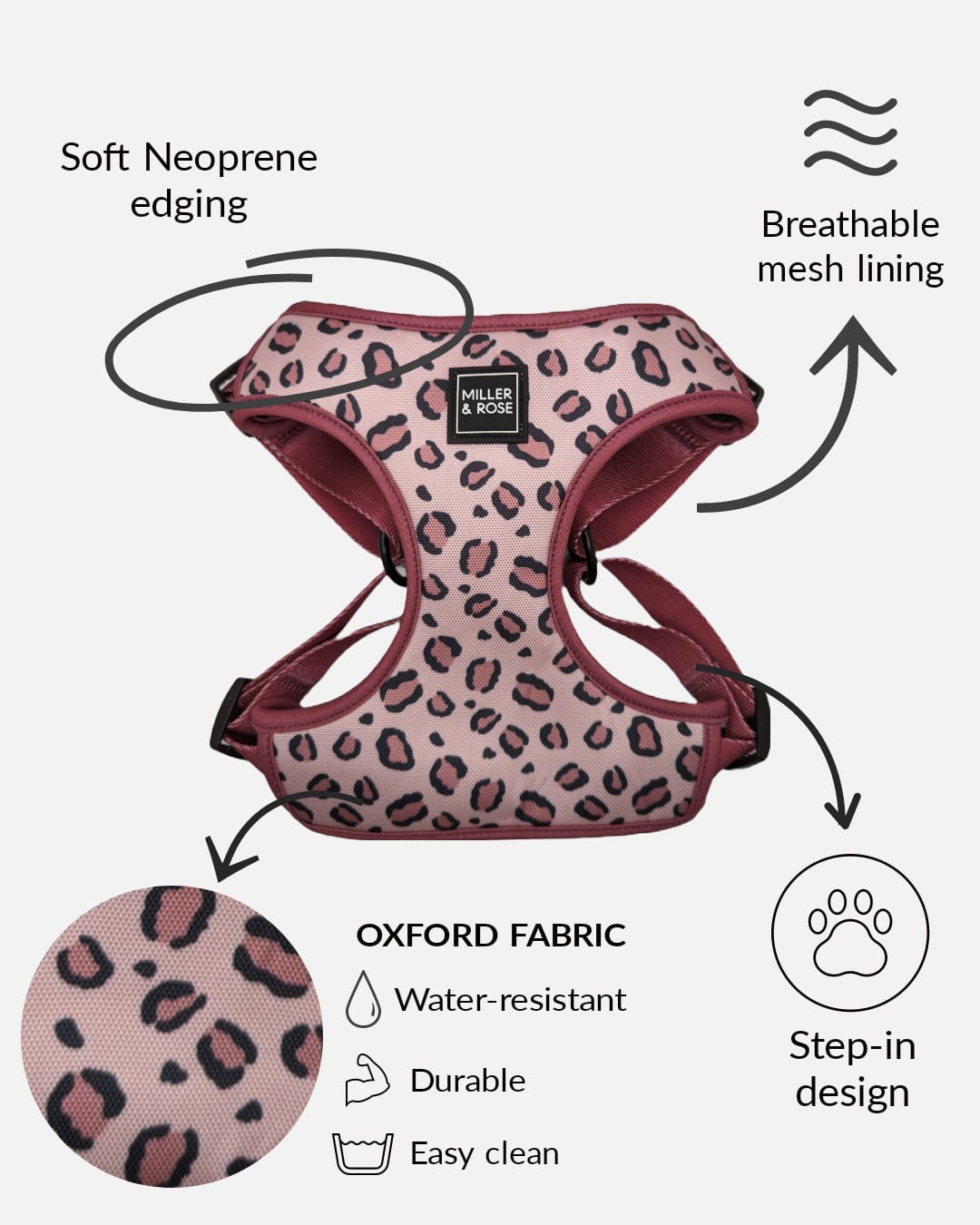 Rose Leopard Oxford Luxe Harness image 2